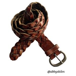 American Eagle Outfitters Braided Brown Leather Belt
